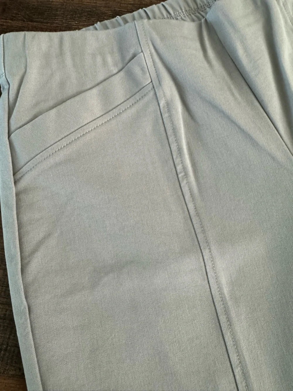 Isaac Mizrahi Live Pants Womens 14P Grey Knit Ankle Straight Wide Leg Stretch